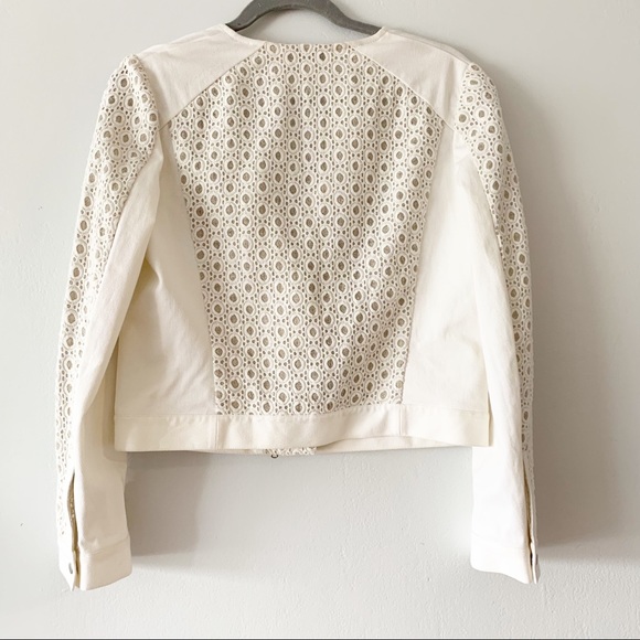 Club Monaco Quilted Lace Cream Jacket 4 - Picture 8 of 11